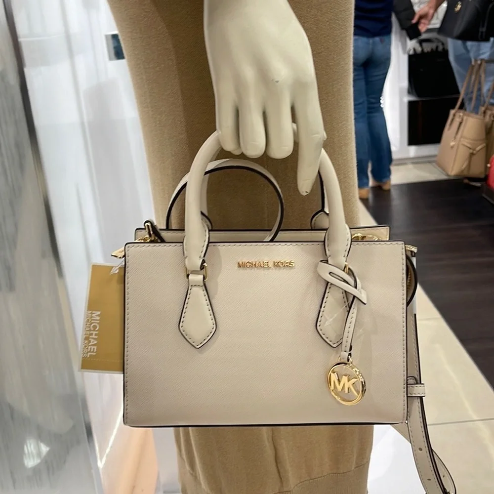 Michael Kors Sheila Small Center Zip Satchel Shoulder Crossbody Bag Non Leather
